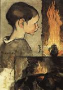 Louis Anquetin Child's Profile and Study for a Still Life oil